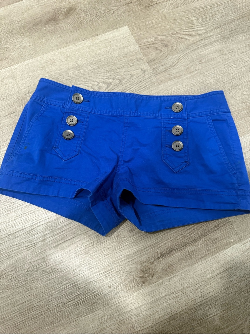 Express Women’s Royal Blue High-Waist Button Shorts